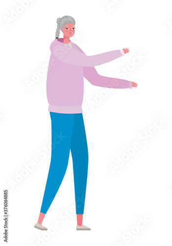 Senior woman cartoon vector design