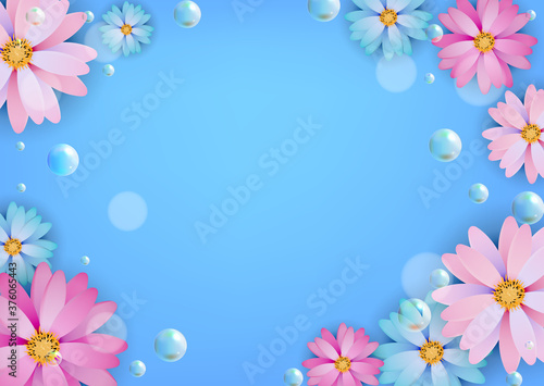 colored Abstract Natural Flower Background. Vector Illustration