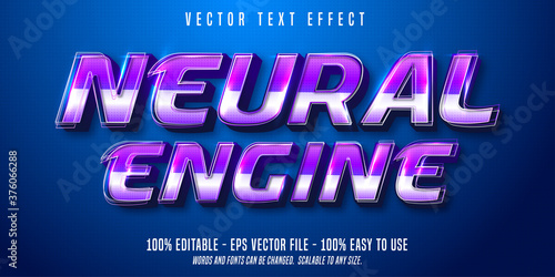 Neural Engine text, technologic style editable text effect