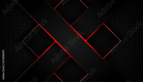 abstract red light line on black background. modern luxury design vector illustration