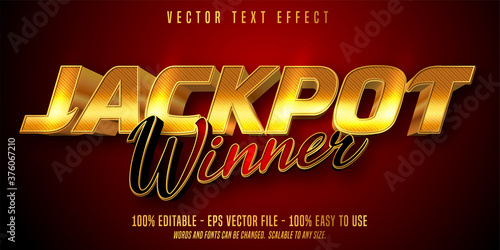 Jackpot prize style, editable text effect