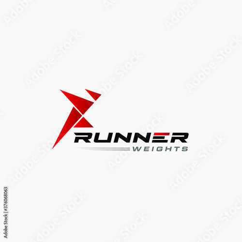 Runner logo. Fast simple stylized