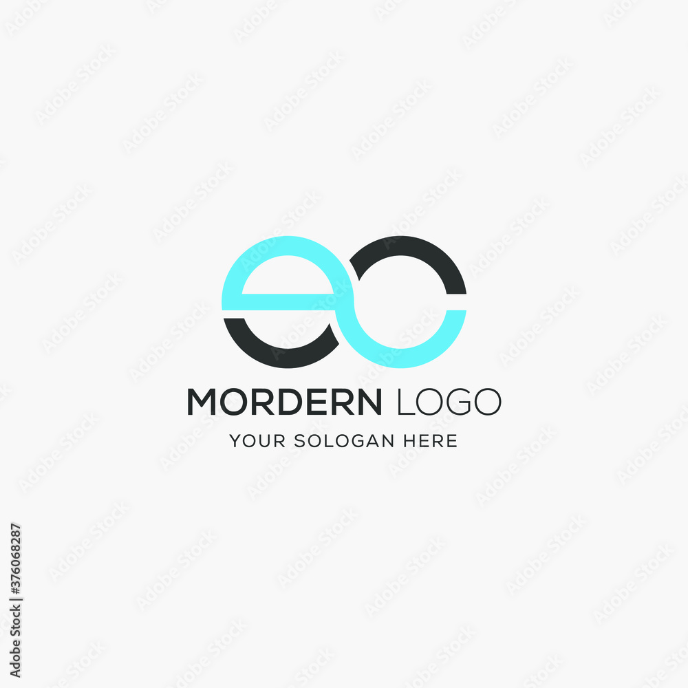 EC Stander Initial letters chain shape lowercase logo EC Stander Initial letters chain shape lowercase logo
