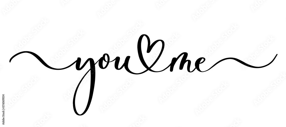 You and me - vector calligraphic inscription with smooth lines. You and me - vector calligraphic inscription with smooth lines.