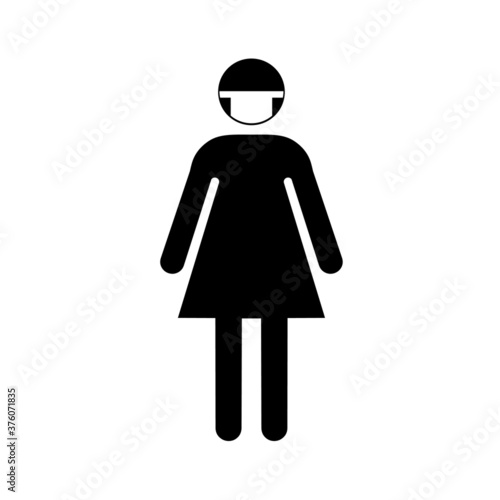 woman with a face mask icon