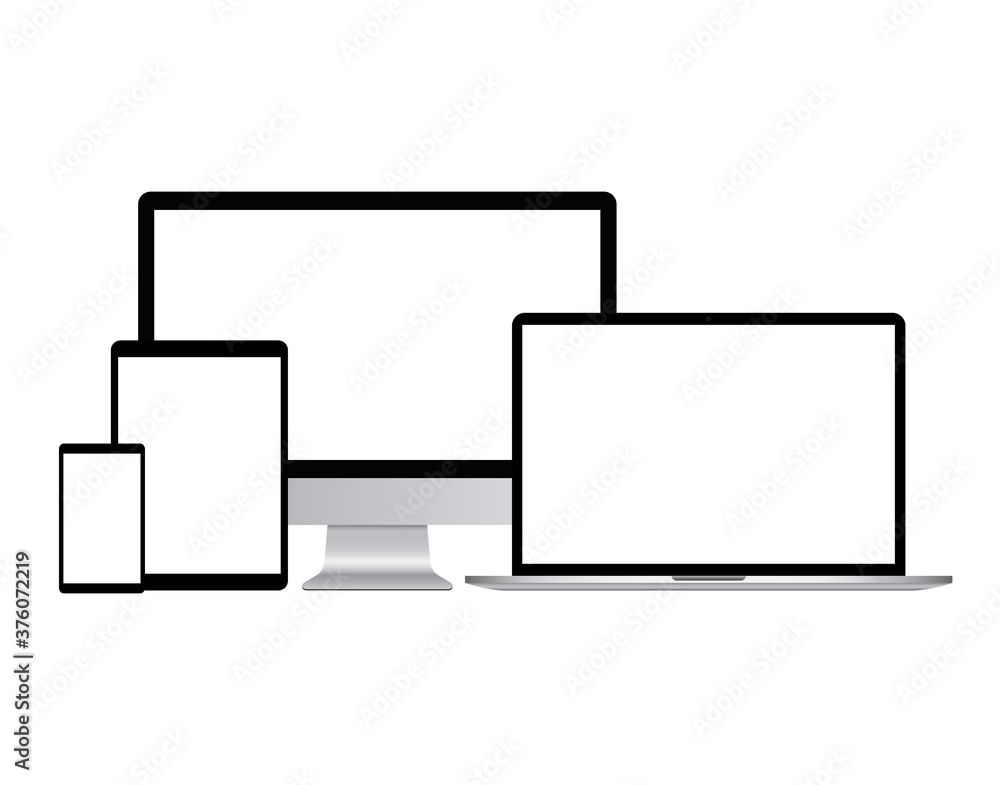 Realistic Vector Digital Tablet, Mobile Phone, Smart Phone, Laptop and Computer Monitor. Modern Digital Devices Isolated on a white background. Vector EPS 10 Realistic Vector Digital Tablet, Mobile Phone, Smart Phone, Laptop and Computer Monitor. Modern Digital Devices Isolated on a white background. Vector EPS 10