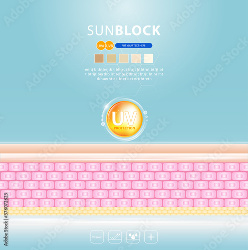 UV reflection skin after protection vector design.