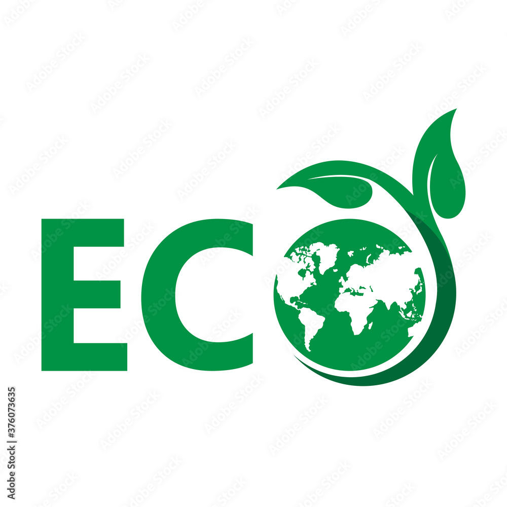 Eco-Friendly Icon. Ecology green icon, logo. Vector illustration Isolated on a white background EPS 10