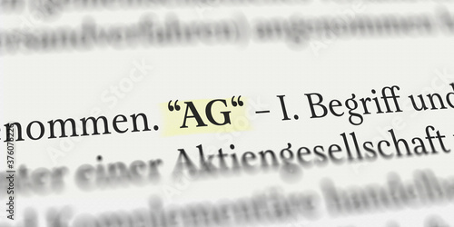 AG im Buch mit Textmarker markiert