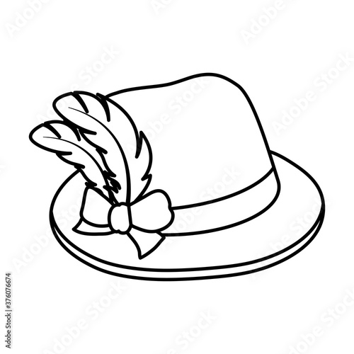 tyrolean hat german culture line style icon