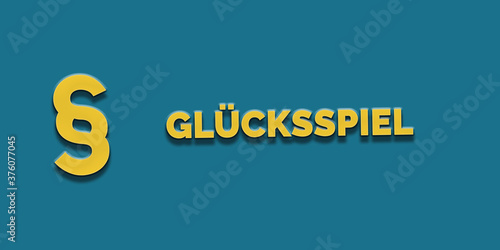 Glücksspiel in gelber Schrift auf blauem Hintergrund