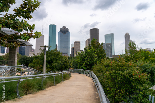 Photography Empty Park Ramp with the Houston Cityscape in the background