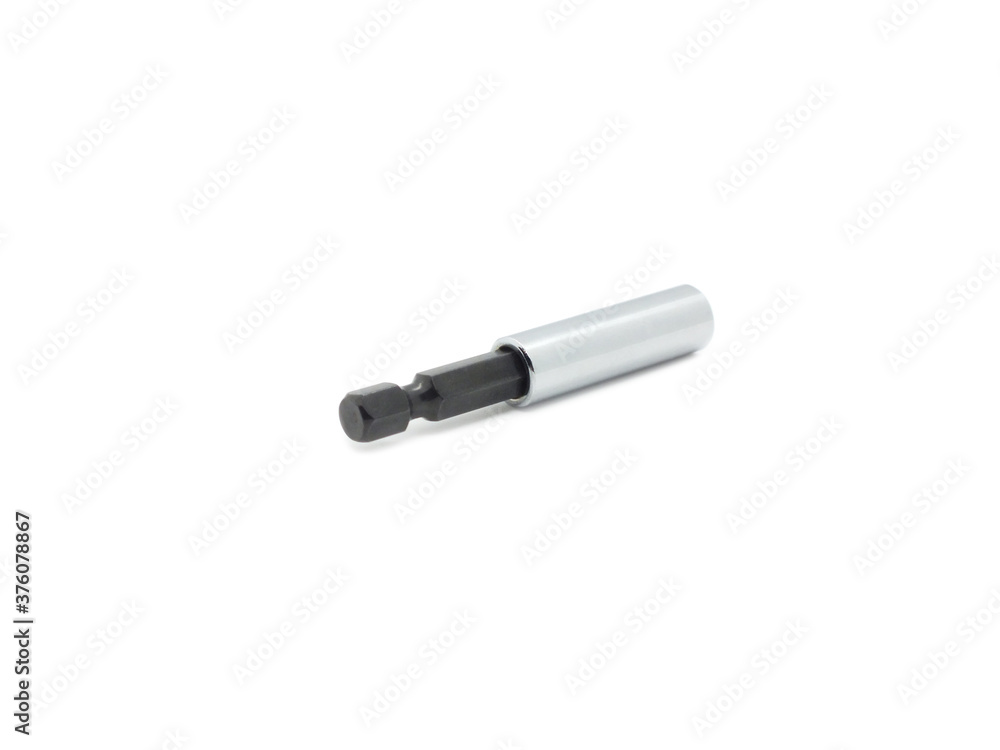 Screw for screwing the nut isolated on white background. Screw for screwing the nut isolated on white background.