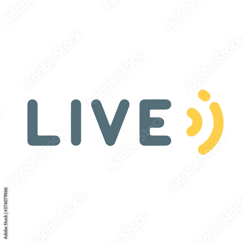 live streaming colorful square realistic isolated web button © Yevhen