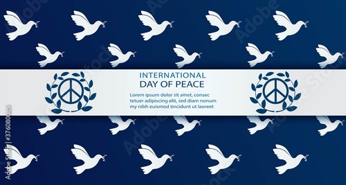 Paper cut dove shape for peace day