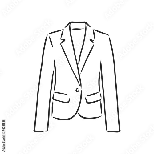 Vector illustration of women's blazer. women's classic suit jacket, vector sketch illustration