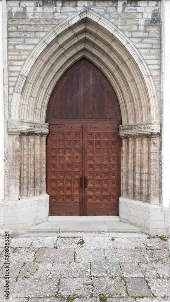 Big door of old church in Tallinn