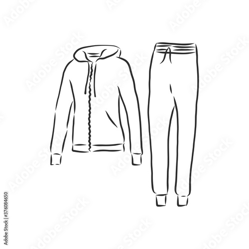 tracksuit vector sport fashion garment man, tracksuit, vector sketch illustration