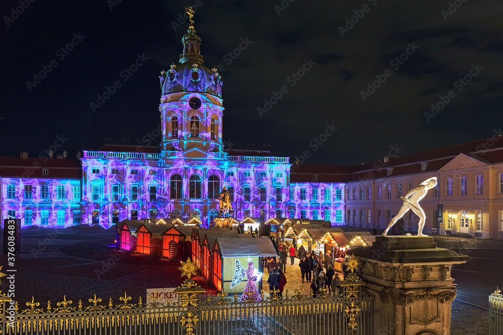 Berlin, Germany. Christmas Market in front of the famous Charlottenburg