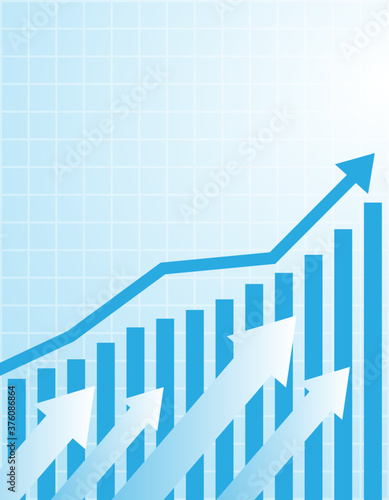 Stock market. Candle stick graph chart of stock market investment trading. Stock market data. Bullish point, Up trend of graph . blue background. Vector.