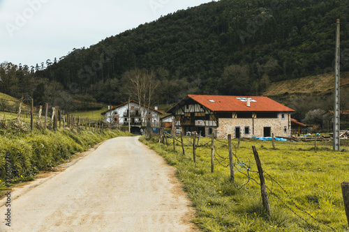 Obraz na plátně Oma village in Kortezubi in Basque country, Spain