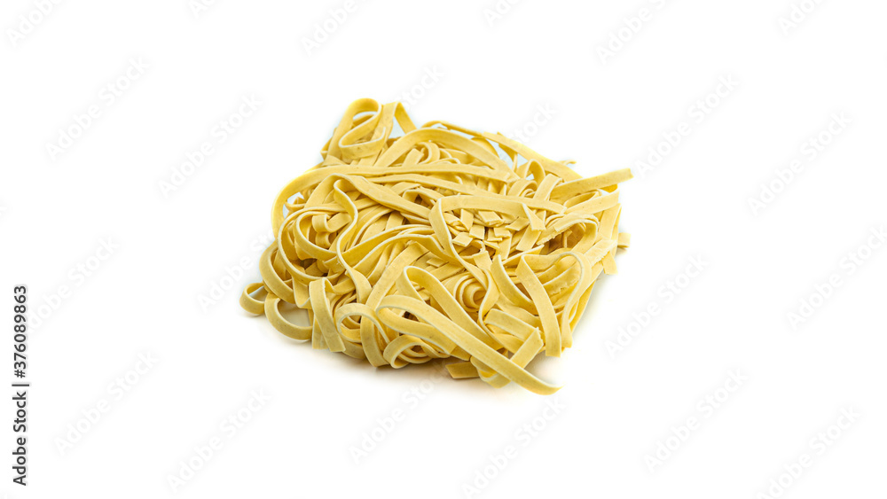 Raw square shaped pasta on white background. High quality photo