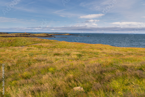 View of the Hvammsfjordur coast  western Iceland.