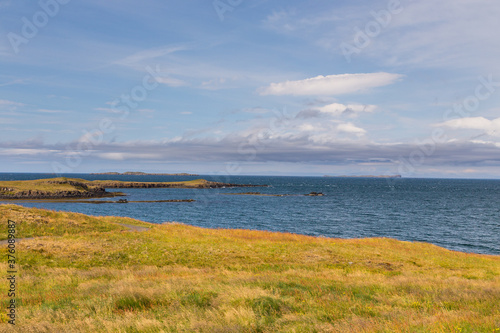 View of the Hvammsfjordur coast  western Iceland.