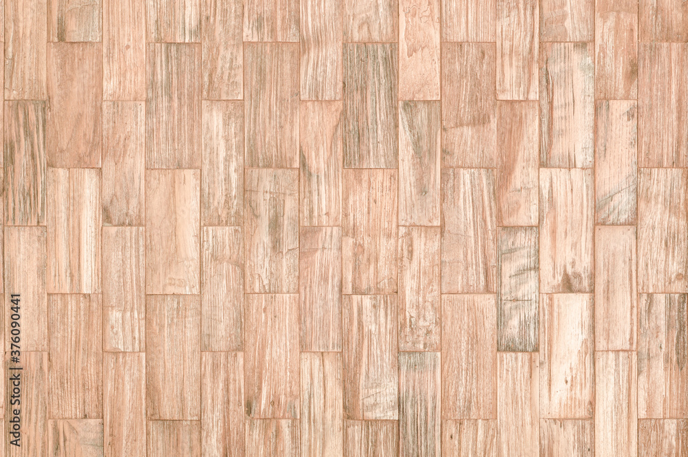 Fototapeta premium background and texture of brown color decorative old wood on surface wall in rectangular shape.