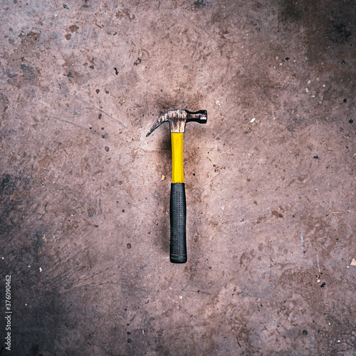 Isolated Hammer on Textured Background