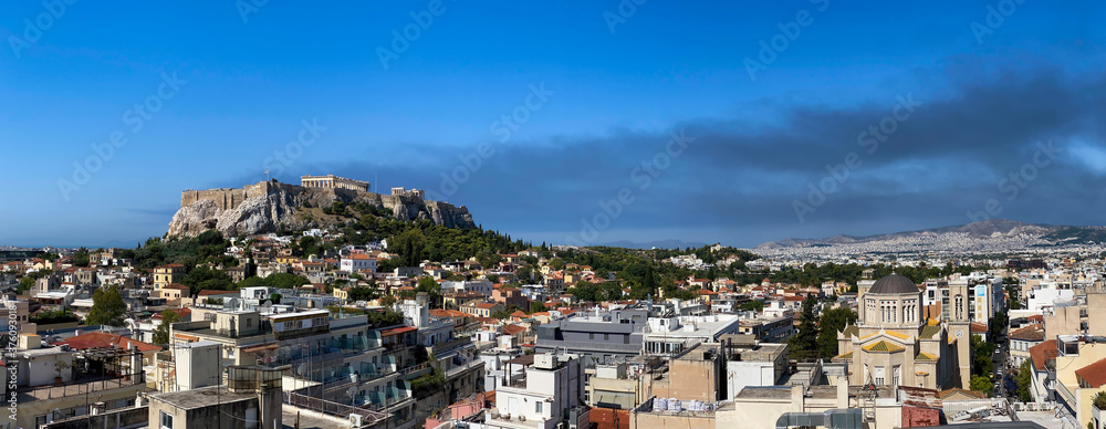 panoramic view of athebs in greece