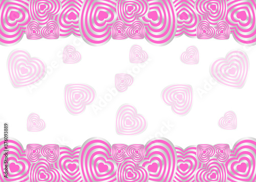 White background from a pattern with hearts .Vector graphic.