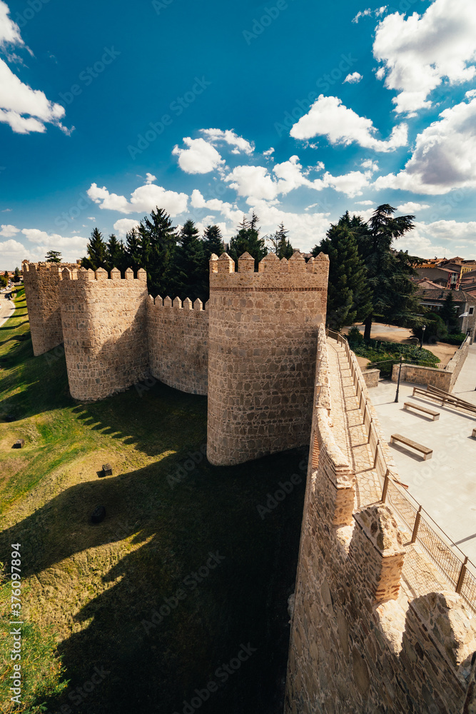 Avila, Castile and Leon, Spain. Medieval Avila Castle from inside.