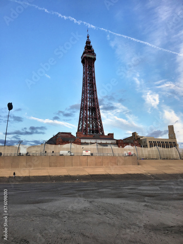 A view of Blackpool Tower in the evening