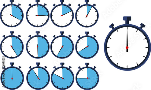 Manual stopwatch-chronograph, speed measurement in seconds. Ability to measure and calculate the time to reach the goal. Timer with a countdown. Dial with an arrow at 60,55,50,45, 30, 25,20,15, 10, 5.