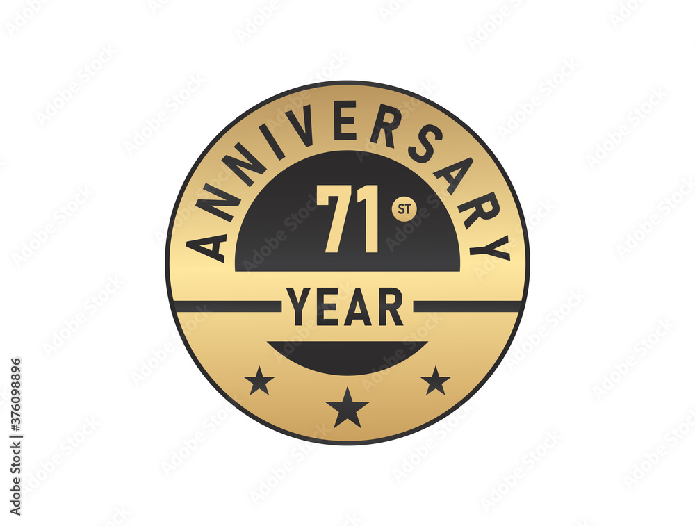 71 years anniversary image vector logotype 