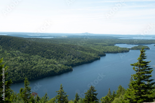 View from Beech Mountain, Acadia National Park, USA, Maine.