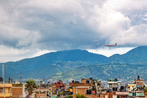 Wallpaper Mural Thai Lion Airways on the final approach to Tribhuvan International Airport in Kathmandu, Nepal. Torontodigital.ca