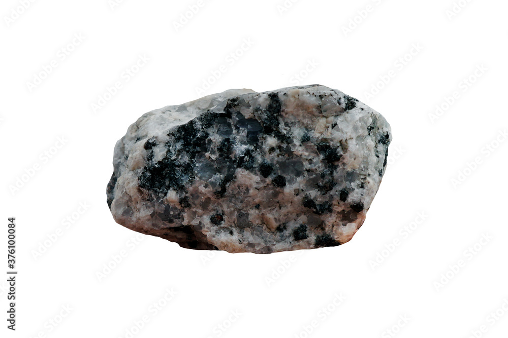 Granite stone isolated on white background, Granite is a common type of granular and phaneritic felsic intrusive igneous rock. Granite stone isolated on white background, Granite is a common type of granular and phaneritic felsic intrusive igneous rock.