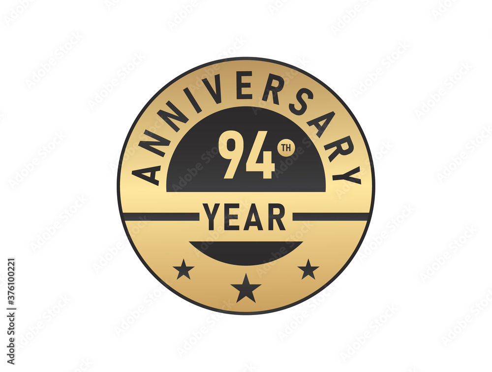 94 years anniversary image vector logotype 