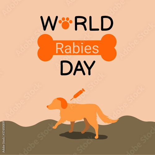 World Rabies Day Poster Illustration