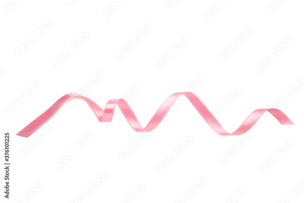 Pink ribbon over white background, design element Pink ribbon over white background, design element