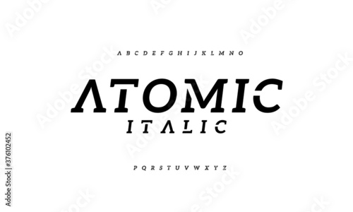 Slab serif italic typography. Stylish font set a to z.