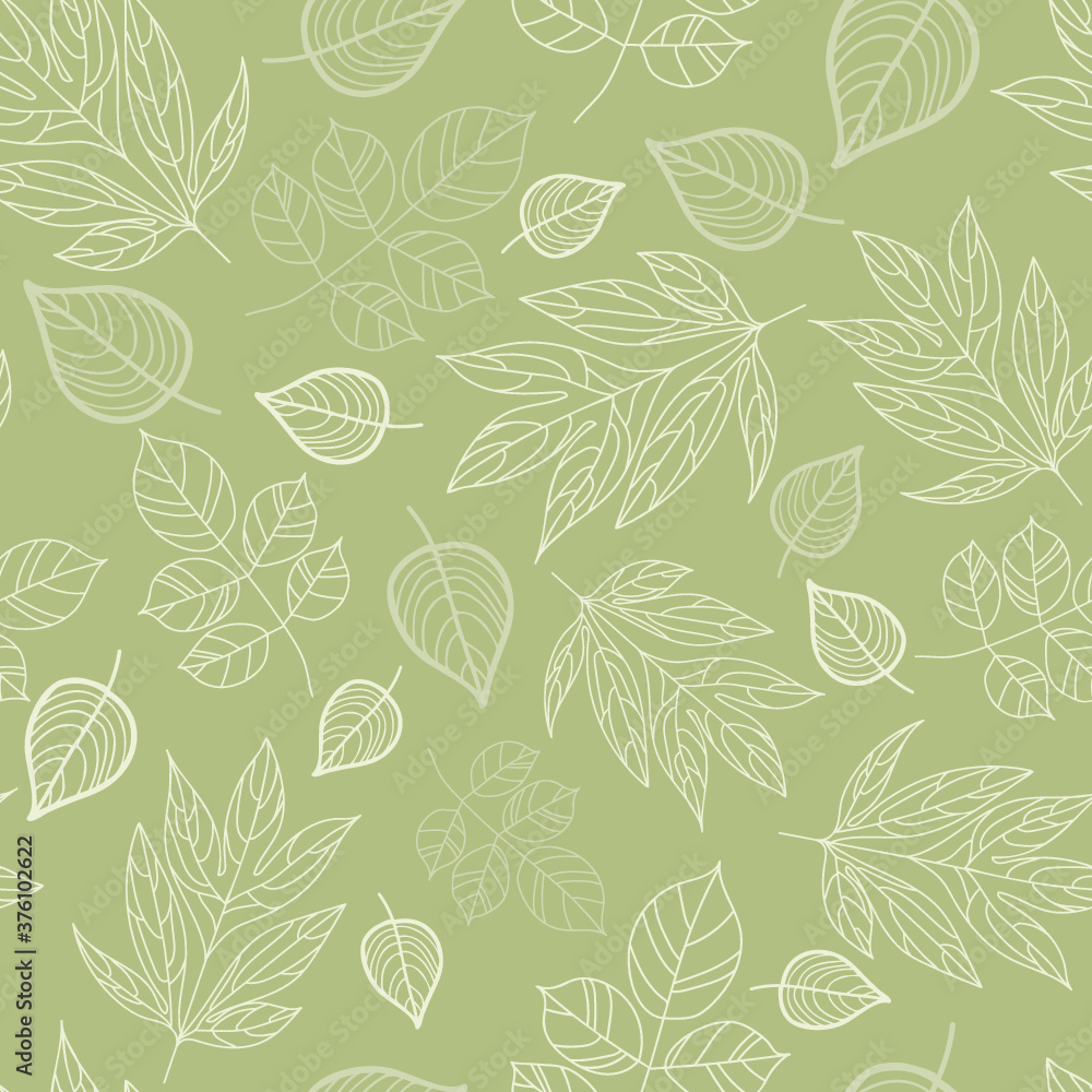 Vector green leaves texture seamless pattern background. Perfect for fabric, wallpaper, stationery, scrapbooking projects. Vector green leaves texture seamless pattern background. Perfect for fabric, wallpaper, stationery, scrapbooking projects.