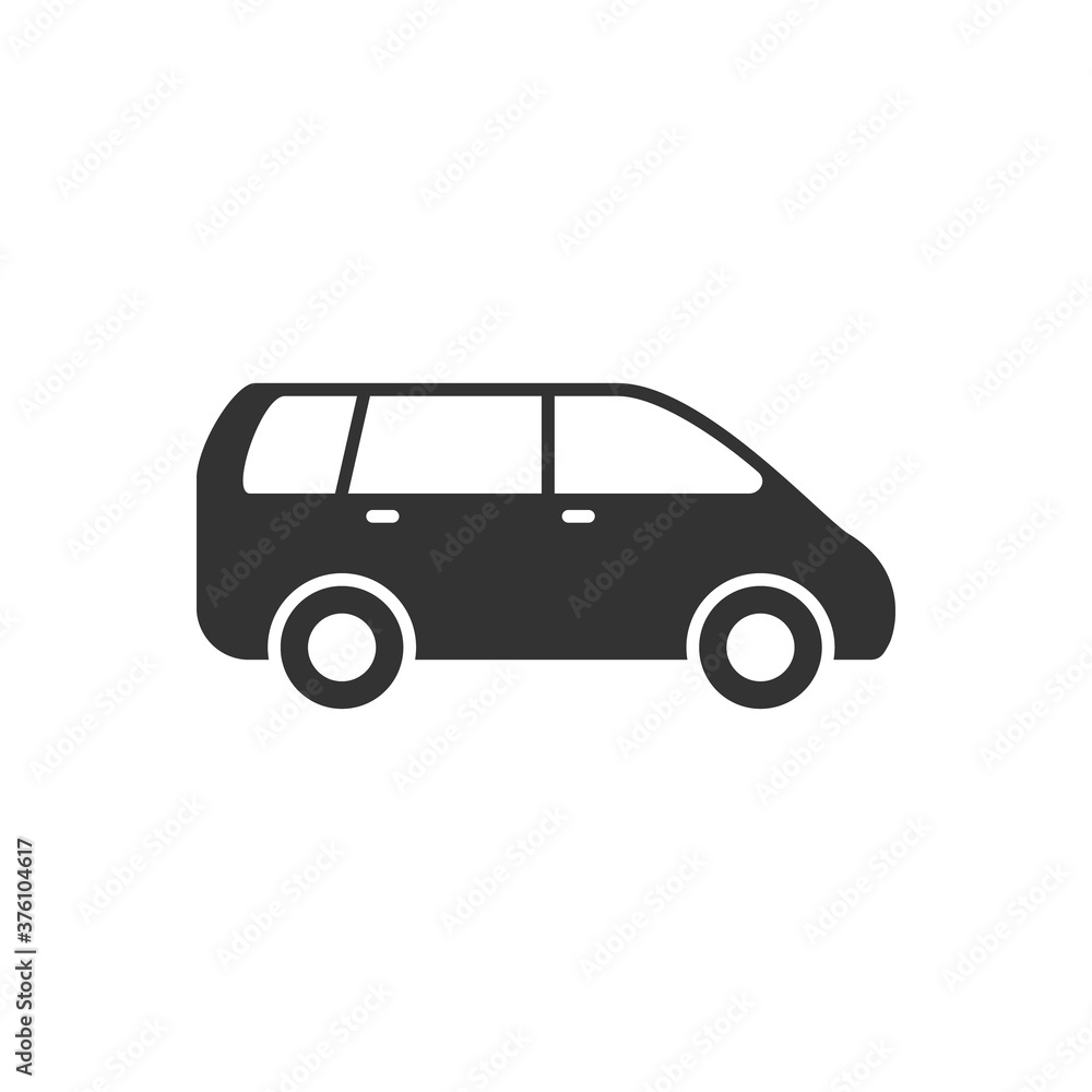 Minivan or passenger van glyph icon Minivan or passenger van glyph icon
