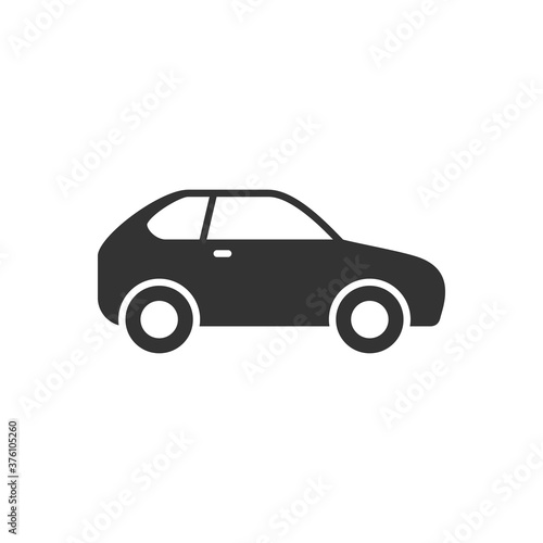 Compact hatchback car glyph icon