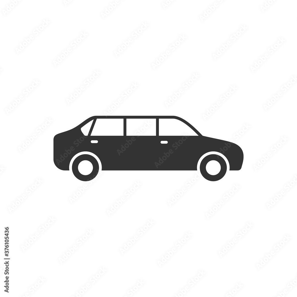 Limousine car glyph or vehicle concept