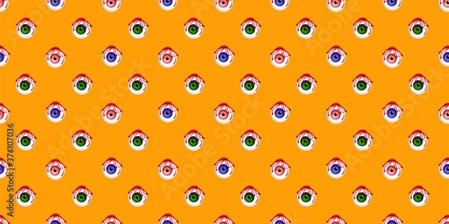 Halloween pattern. Eyeballs. Scary and terrible pattern. Background for Halloween. Textile and wrapping paper design.