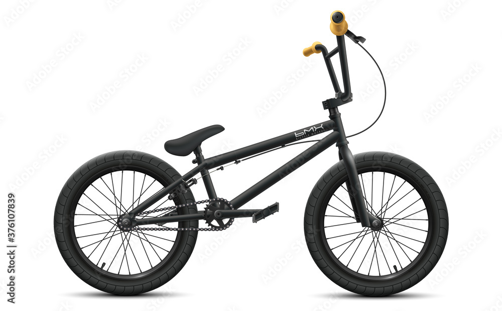 Black BMX bicycle mockup - right side view