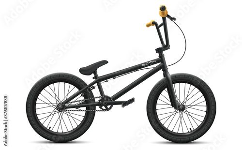 Photo Black BMX bicycle mockup - right side view